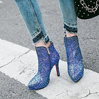 Autumn Winter High Heels Sexy Ankle Boots - Thumbnail 7