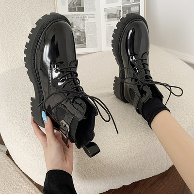 Fashion Buckle Thick Platform Ankle Boots