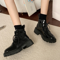 Fashion Buckle Thick Platform Ankle Boots - Thumbnail 2