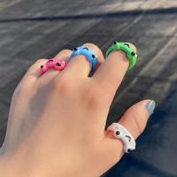 4pcs/set Colorful Acrylic Frog Chick Rings - Thumbnail 3