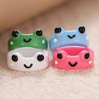 4pcs/set Colorful Acrylic Frog Chick Rings - Thumbnail 4