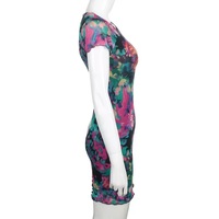 Cute Sexy Tie Dye Butterfly Print Mesh Transparent Short Sleeve Mini Dress Summer Aesthetic Casual E-Girl Kawaii Korean Japanese Harajuku - Thumbnail 6