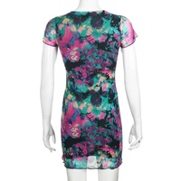 Cute Sexy Tie Dye Butterfly Print Mesh Transparent Short Sleeve Mini Dress Summer Aesthetic Casual E-Girl Kawaii Korean Japanese Harajuku - Thumbnail 7