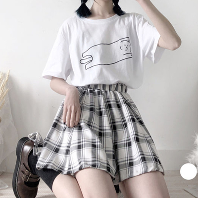 Kawaii Cute High Waist A-line Mini Skirt 