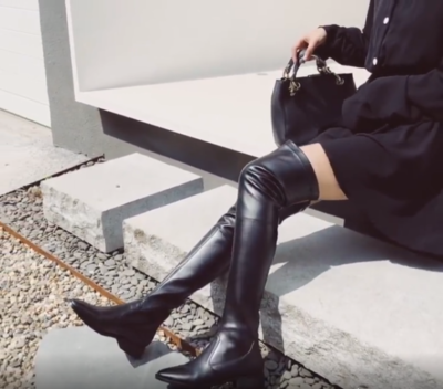 Round Toe Stretch Over-The-Knee Boots