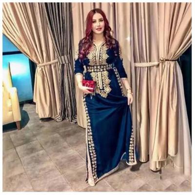 Moroccan caftan evening dresses 2021 appliqued lace arabic muslim special occasion dresses evening party gowns