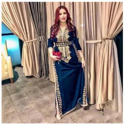 Moroccan Caftan Evening Dresses 2021 Appliqued Lace Arabic Muslim Special Occasion Dresses Evening Party Gowns