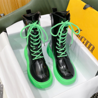 Knee-length Thick-soled Slim Boot - Thumbnail 4