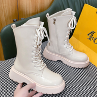 Knee-length Thick-soled Slim Boot - Thumbnail 3