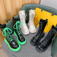 Knee-length Thick-soled Slim Boot - Thumbnail 5
