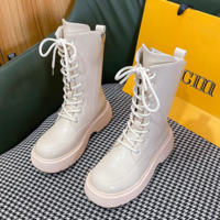 Knee-length Thick-soled Slim Boot - Thumbnail 2