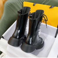 Knee-length Thick-soled Slim Boot - Thumbnail 6
