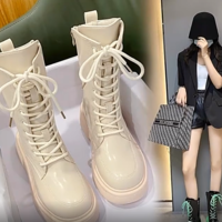 Knee-length Thick-soled Slim Boot - Thumbnail 1