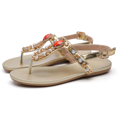 Summer thong sandals crystals rhinestone 