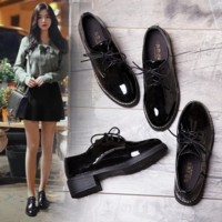 British Style Oxford Shoes Women Casual Lace - Thumbnail 4