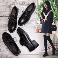 British Style Oxford Shoes Women Casual Lace - Thumbnail 5