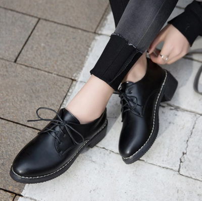 British Style Oxford Shoes Women Casual Lace