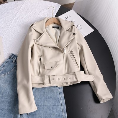 Sylish PU Leather Jacket with Belt