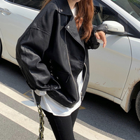 Black Loose Coat High Quality Casual Jacket - Thumbnail 3