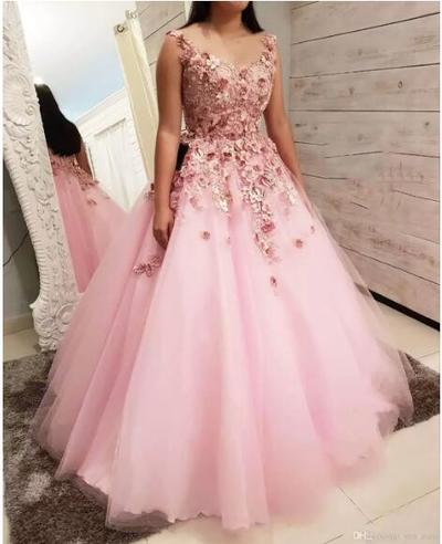 Hot Sexy Pink Prom Dresses Rose Petal Hand Made Flowers Ball Gown Off Shoulder Floor Length Arabic Dubai Style For Party Prom Gowns