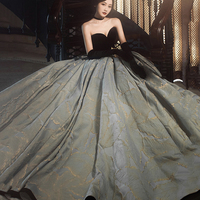 Amazing satin long ball gown dress formal dress - Thumbnail 1