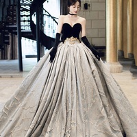 Amazing satin long ball gown dress formal dress - Thumbnail 4