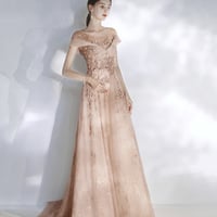 Stylish tulle sequins long prom dress evening dresses - Thumbnail 3