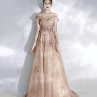 Stylish tulle sequins long prom dress evening dresses - Thumbnail 6