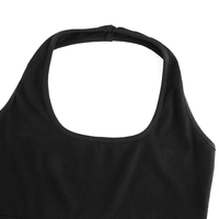 Cute Sexy 2pcs Set Black Halter Crop Top Tank Buckle Long Sleeve T-shirt Tracksuit Summer Aesthetic Casual E-Girl Kawaii Korean Japanese Harajuku - Thumbnail 5