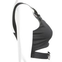 Cute Black Buckle Belt Tank Crop Top Sleeveless Shirt Camisole Bustier Corset Punk Goth Summer Aesthetic E-Girl Kawaii Korean Japanese Harajuku - Thumbnail 7