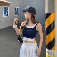 Cute Streetwear Knit Tank Sleeveless Shirt Crop Top Vest Basic Summer Aesthetic Casual E-Girl Kawaii Korean Japanese Harajuku - Thumbnail 6