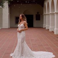 Elegant Mermaid Sweetheart Lace Wedding Dresses - Thumbnail 2