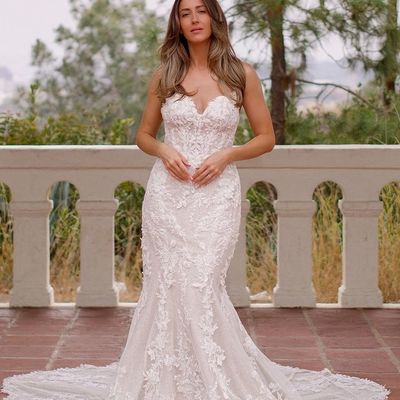 Elegant mermaid sweetheart lace wedding dresses - Thumbnail 1