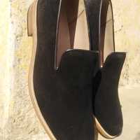 Trendy Men's Black Moccasin Loafers Suede Formal Shoes - Thumbnail 1