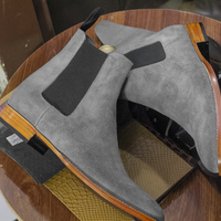 Handmade Gray Chelsea Boots, Gray Chelsea Boots, Men Chelsea Boots - Thumbnail 1