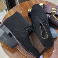 Men's Black Chukka Boots, Men Suede Leather Boots, Dress chukka Boots - Thumbnail 1