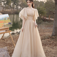 Cute tulle sequins long prom dress A line evening dress - Thumbnail 4