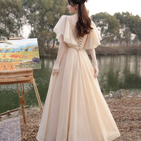 Cute tulle sequins long prom dress A line evening dress - Thumbnail 5