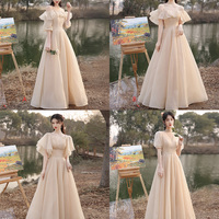 Cute tulle sequins long prom dress A line evening dress - Thumbnail 9