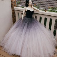 Cute tulle long prom dress A line evening gown - Thumbnail 4