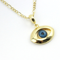 Free Shipping-GOLD EVIL EYE NECKLACE - Thumbnail 2