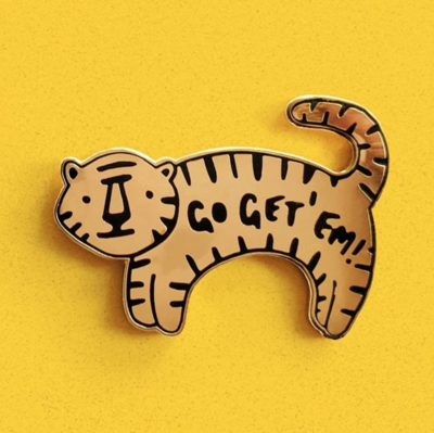 Free Shipping-GO GET 'EM TIGER PIN