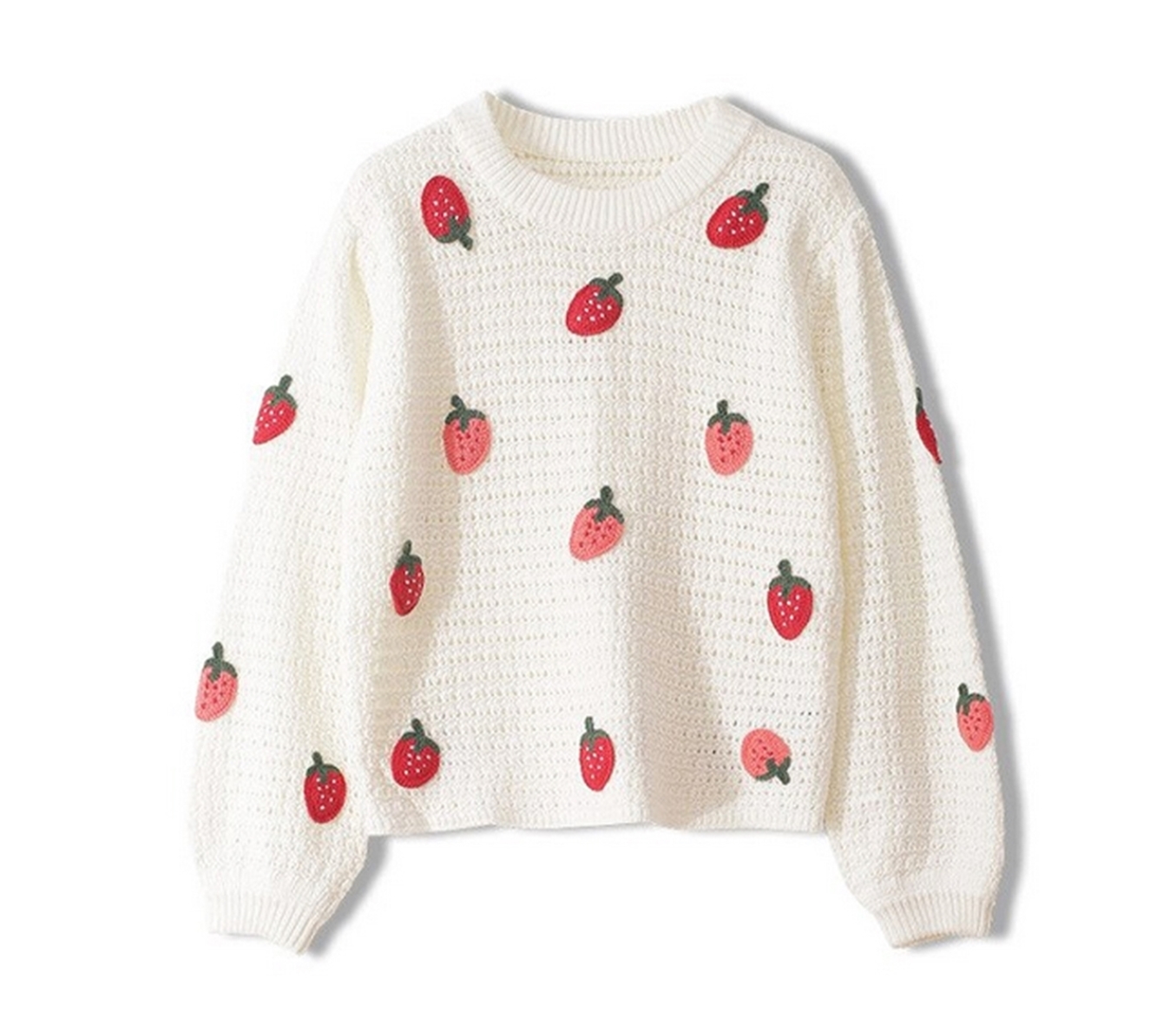Crochet Strawberry Sweater Jumper 