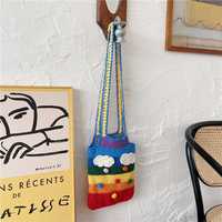 RAINBOW HANDMADE KNIT BAG - Thumbnail 1