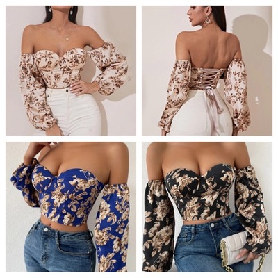 Floral Lace Up Crop-TD