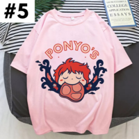 Cute Pink Ponyo Anime Cartoon Print Graphic Short Sleeve Shirt Top Summer Aesthetic Casual E-Girl Kawaii Korean Japanese Harajuku - Thumbnail 5