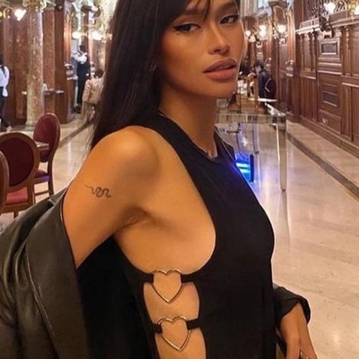 Cute black heart hollow out ribbed tank crop top sleeveless shirt punk goth summer aesthetic casual e-girl kawaii korean japanese harajuku - Thumbnail 3