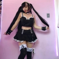 Cute Vintage Lace Bandage A-line High Waist Mini Skirt Punk Goth Summer Aesthetic Casual E-Girl Kawaii Korean Japanese Harajuku - Thumbnail 5