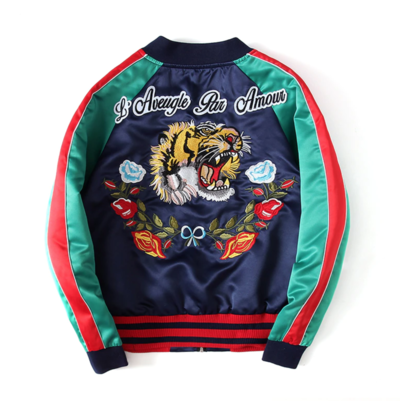 TIGER COLOR BLOCK BASEBALL JACKET