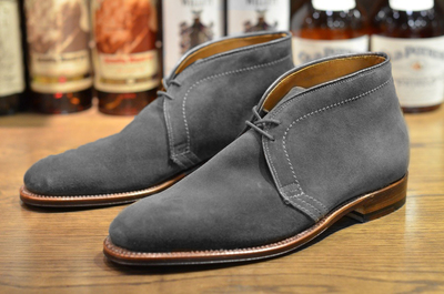 Handmade Men's Chukka suede Boot, Men's Gray Ankle High Lace Up Boot